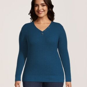 Denver Hayes Teal V-Neck Sweater